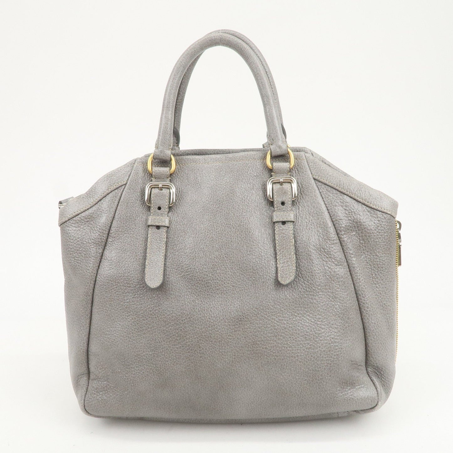 Prada Logo Leather 2Way Bag Hand Bag Shoulder Bag Gray BN1695【Pre-order】