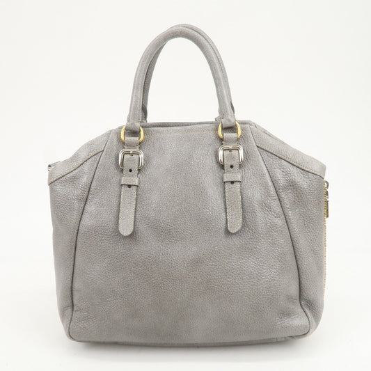 Prada Logo Leather 2Way Bag Hand Bag Shoulder Bag Gray BN1695【Pre-order】