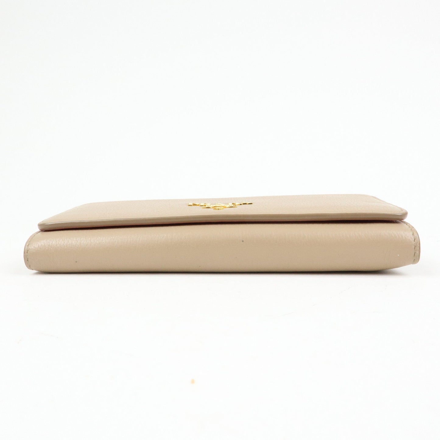 Prada Saffiano Leather Flap Bi-Fold Long Wallet Pink Beige 1MH132【Pre-order】