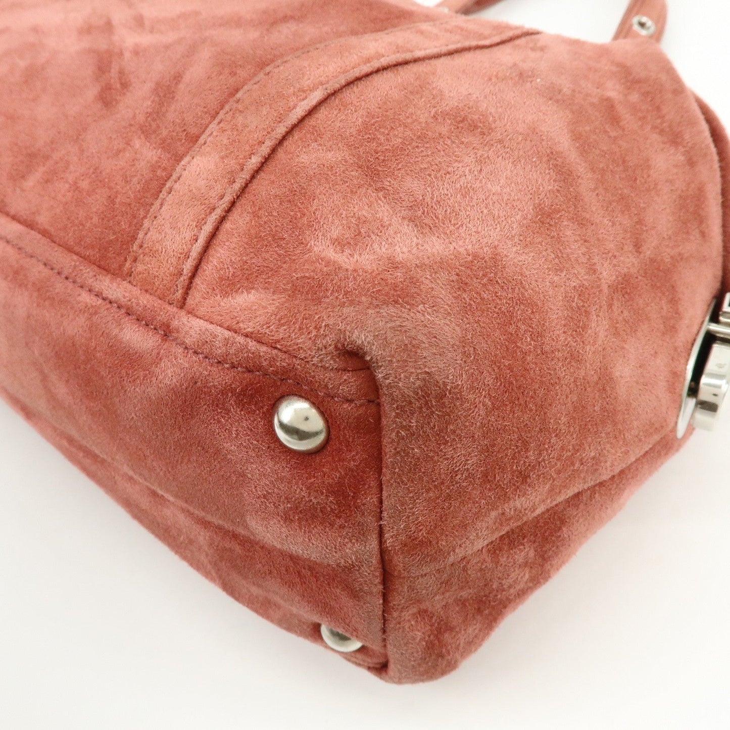 Prada Suede Boston Bag Hand Bag Pink BR2630【Pre-order】