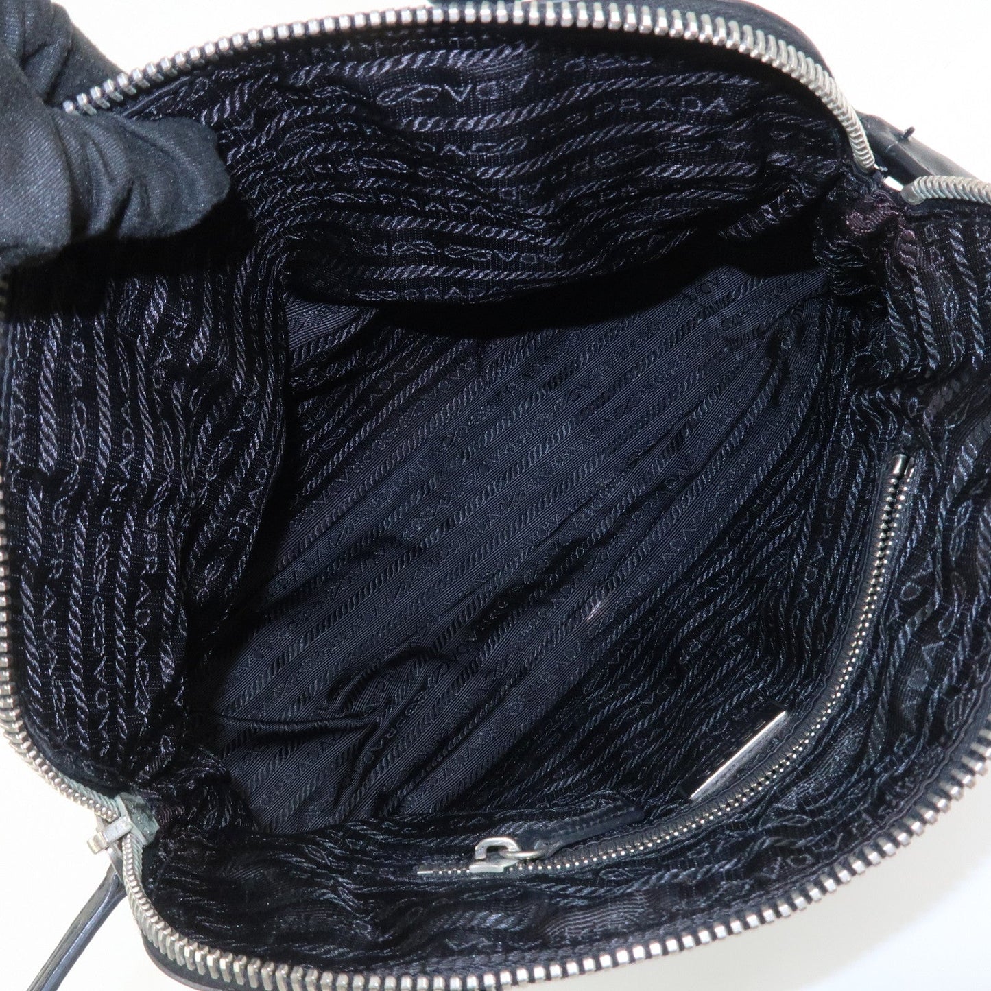Prada Triangle Logo Nylon Leather Shoulder Bag Hand Bag Black【Pre-order】