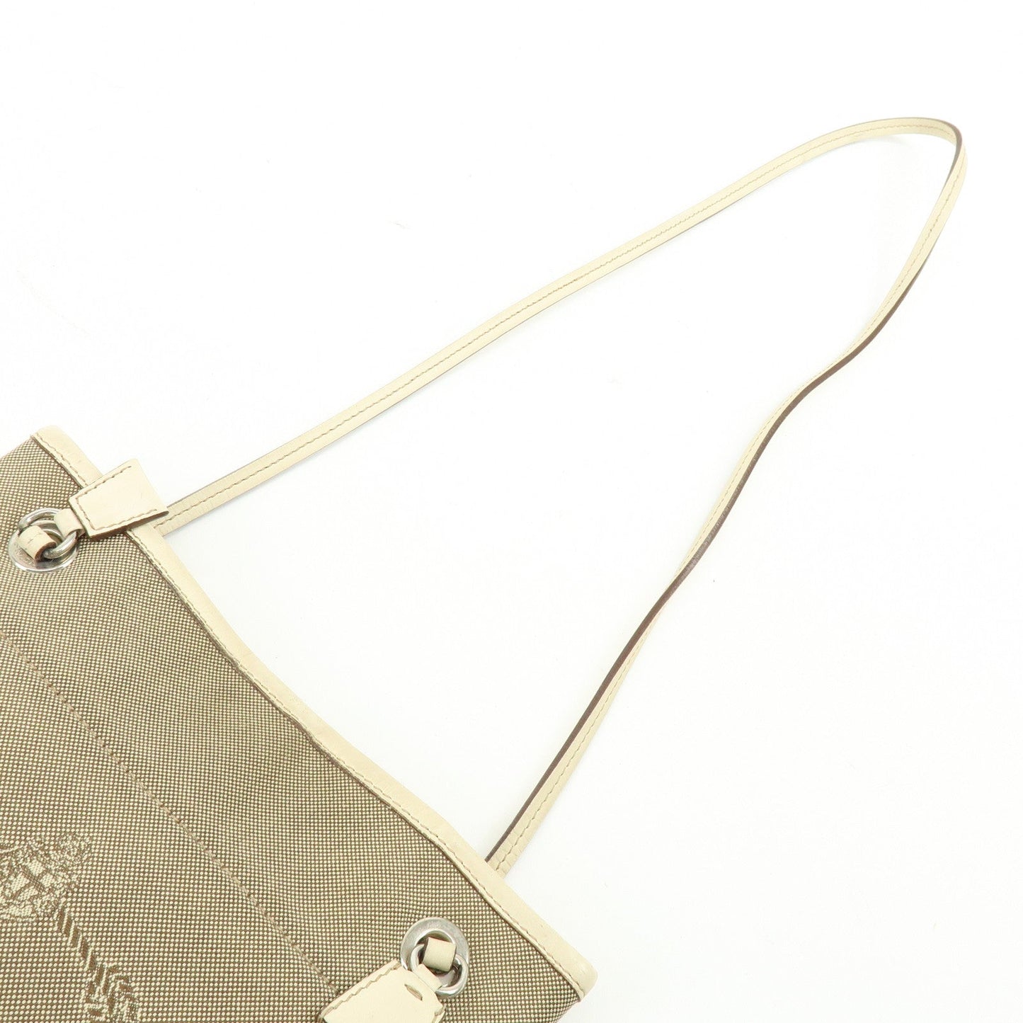 Prada Logo Jacquard Leather Shoulder Bag Crossbody Bag Beige【Pre-order】