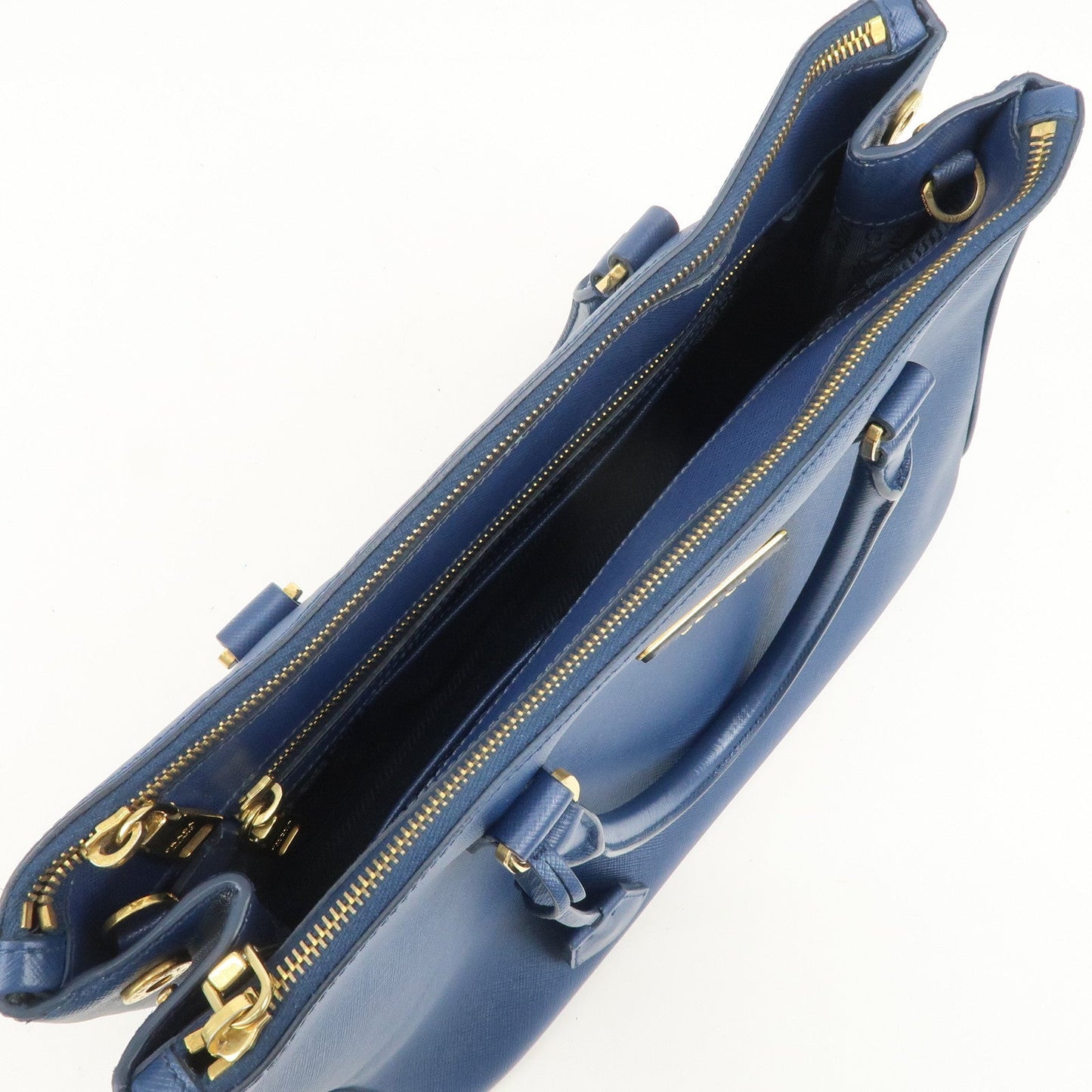 Prada Triangle Logo Saffiano Leather 2Way Bag Shoulder Bag Blue【Pre-order】