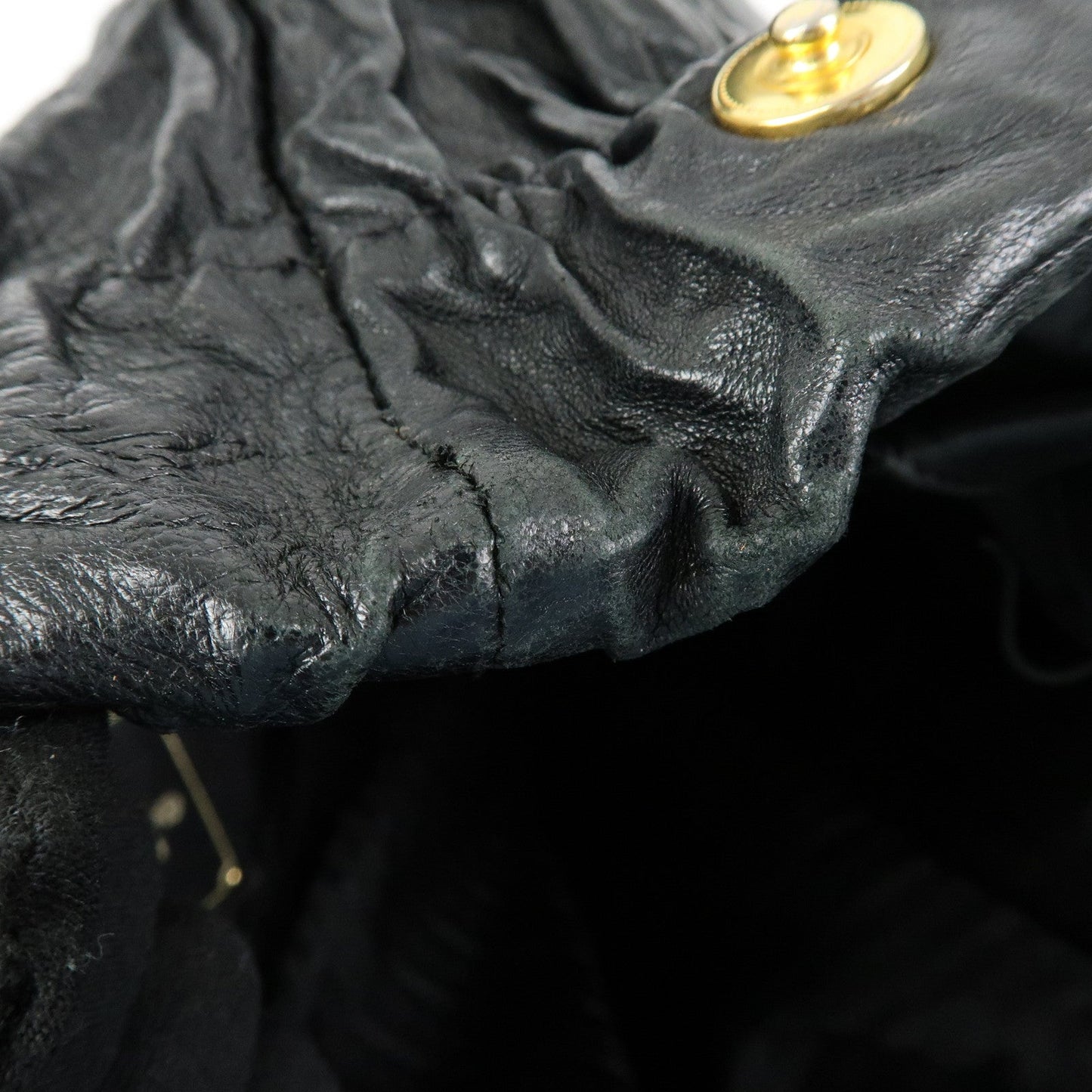 Prada Leather Drawstring Shoulder Bag Hand Bag Black【Pre-order】