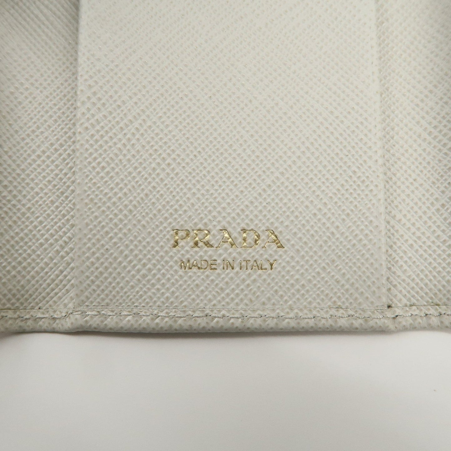 Prada Ribbon Saffiano Leather Key Case Key Holder White【Pre-order】