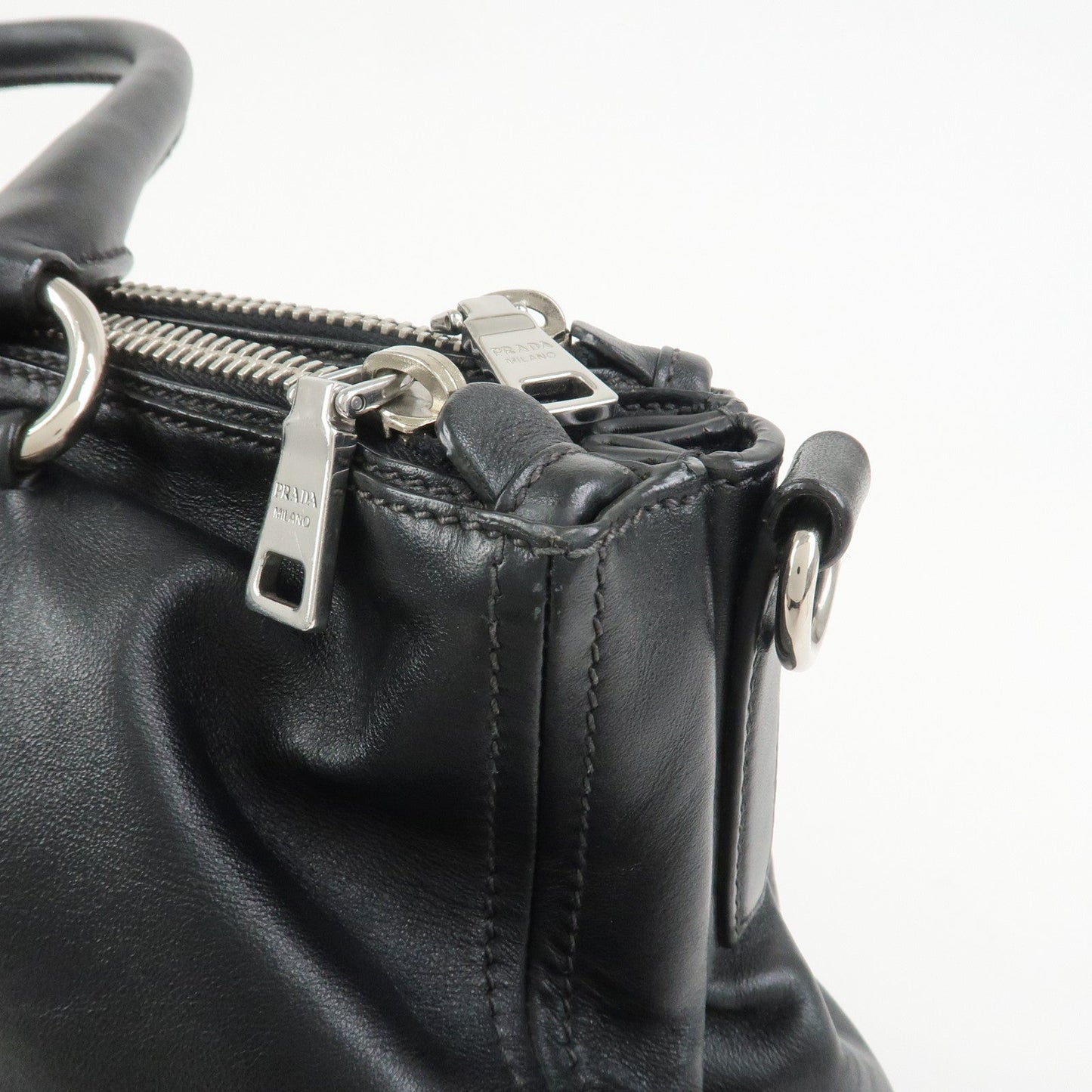 Prada Logo Leather 2WAY Bag Hand Bag Shoulder Bag Black BN2866【Pre-order】