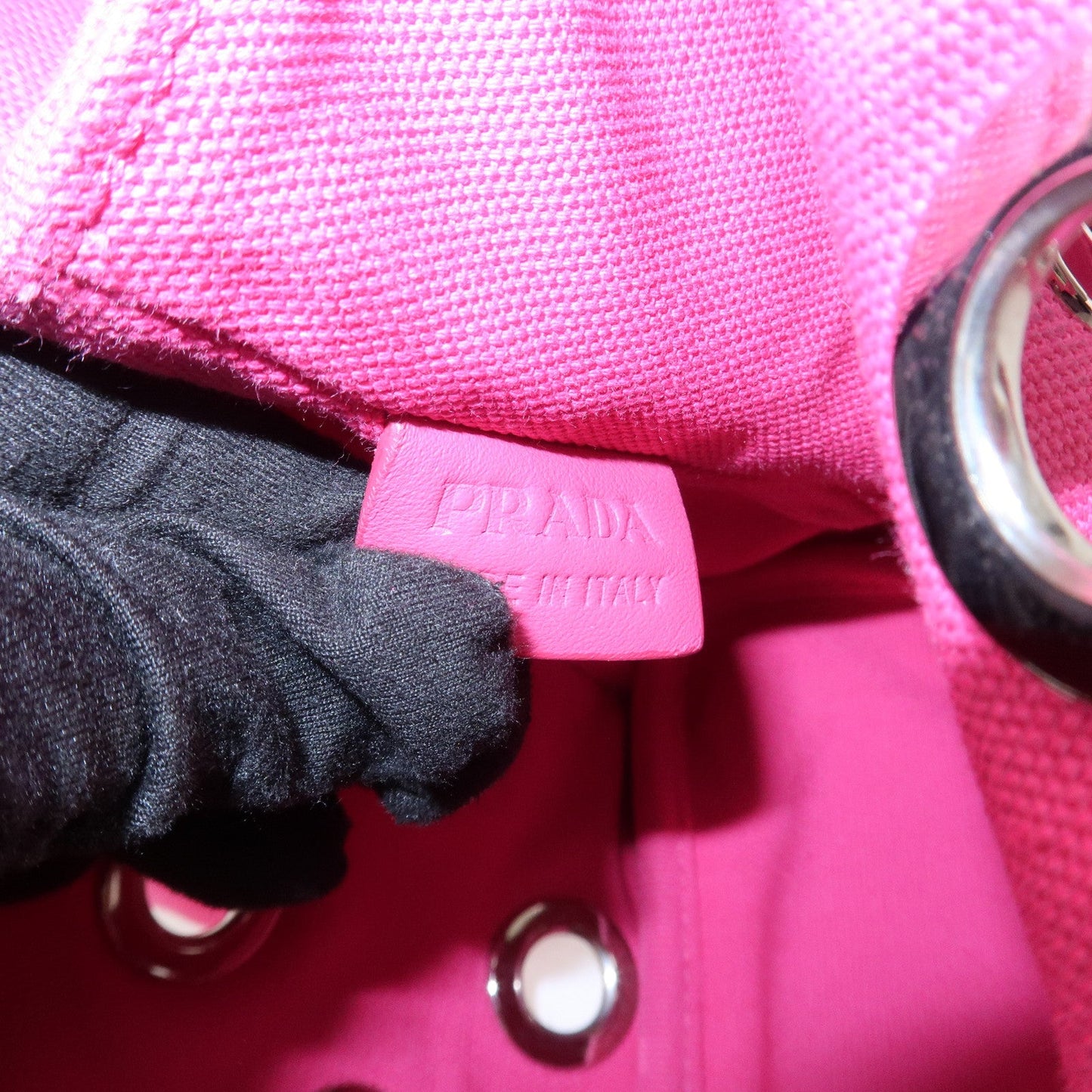 Prada Grommet Canapa Mini Canvas 2Way Bag Hand Bag Pink 1BG439【Pre-order】