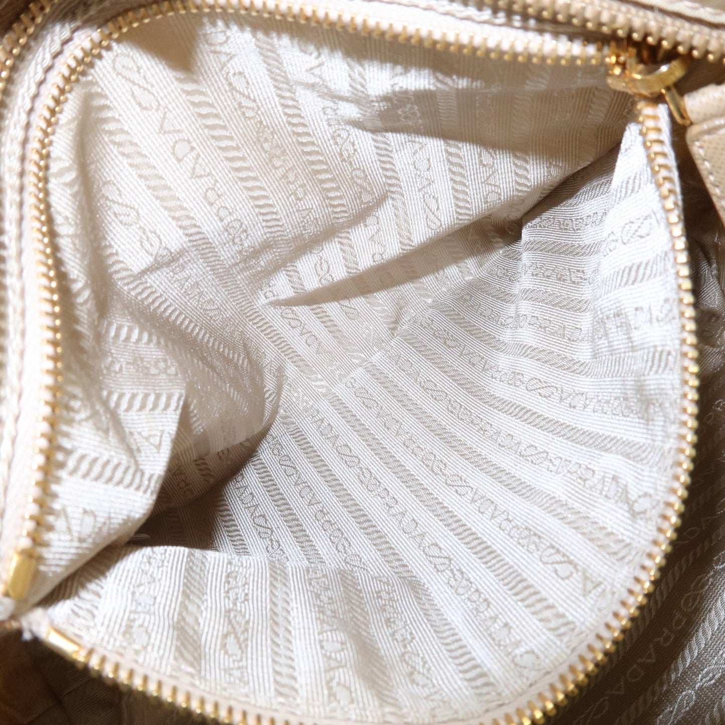 Prada Triangle Logo Nylon Saffiano Leather Tote Bag Beige BR2311【Pre-order】