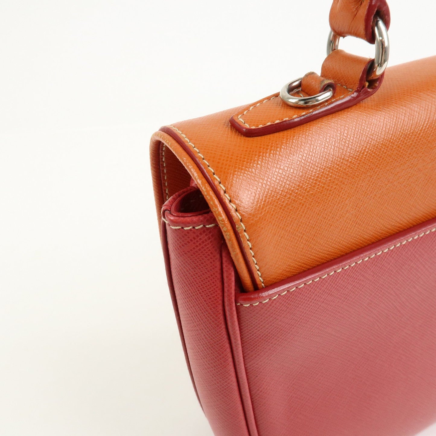 Prada Saffiano Leather 2 Way Bag Tote Bag Shoulder Bag Orange Red【Pre-order】