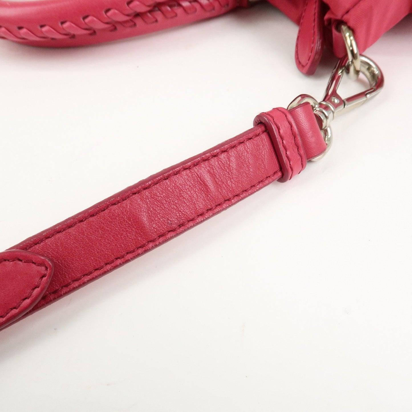 Prada Logo Nylon Leather 2Way Bag Hand Bag Shoulder Bag Pink【Pre-order】