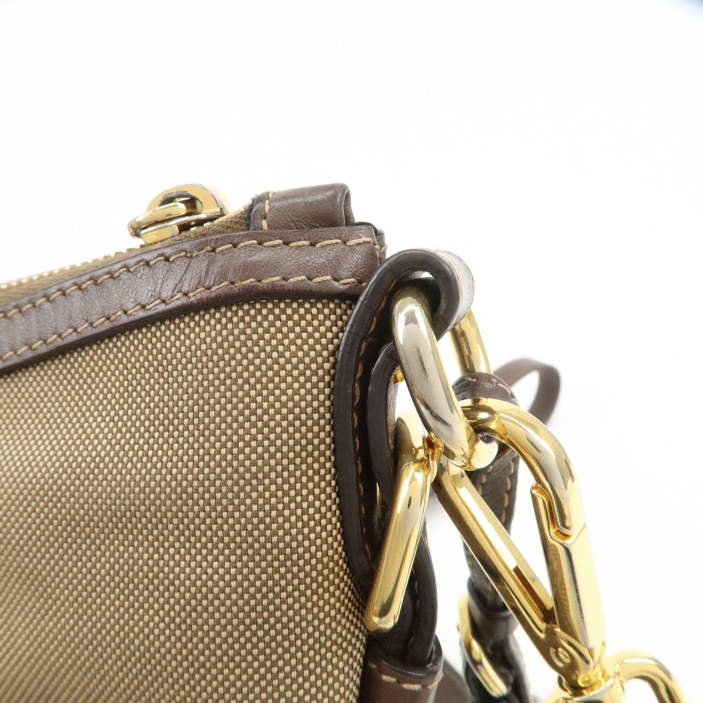 Prada Logo Jacquard Leather Shoulder Bag Beige Brown BT867A【Pre-order】