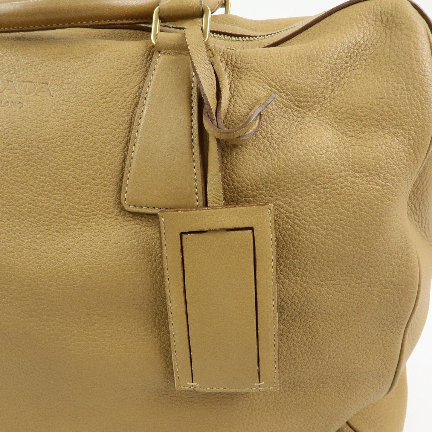Prada Logo Leather Boston Bag Hand Bag Travel Bag Brown【Pre-order】