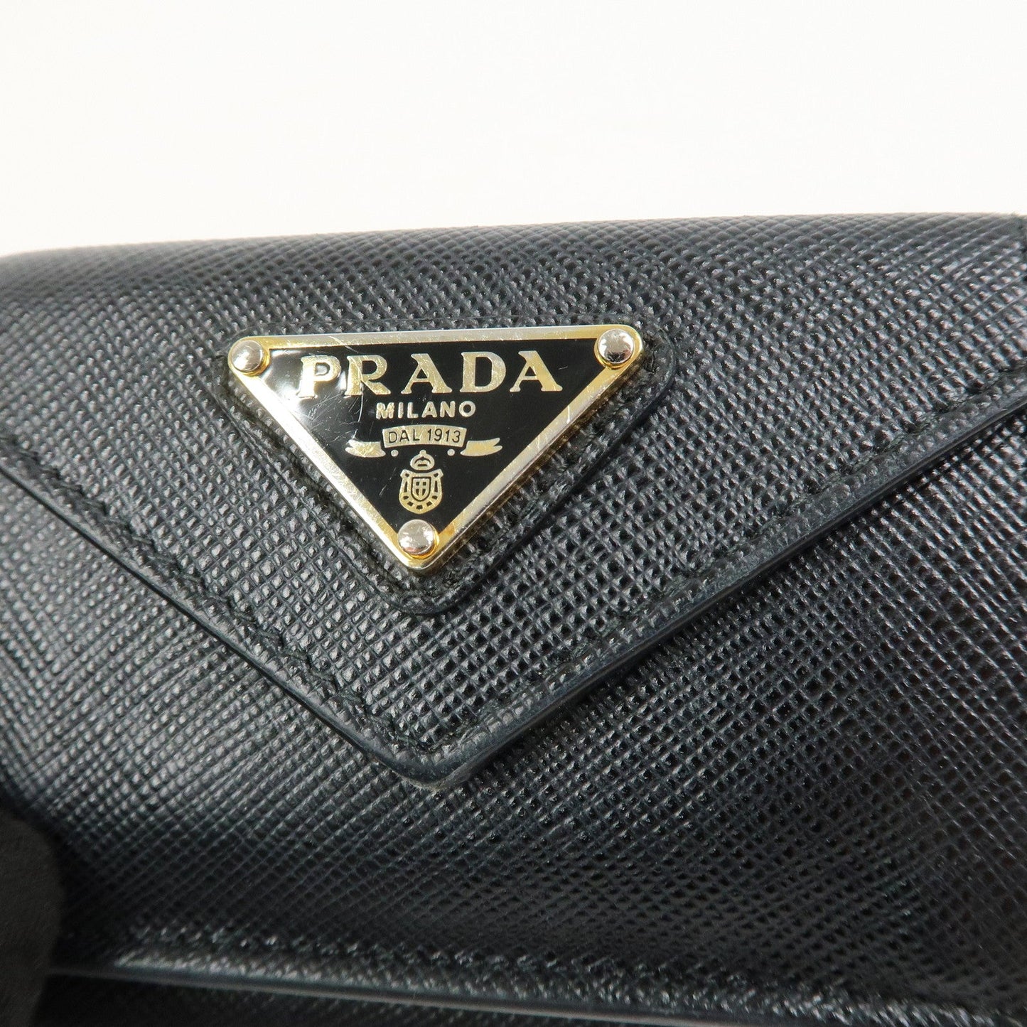Prada Triangle Logo Saffiano Leather Tri-fold Wallet Black 1MH021【Pre-order】