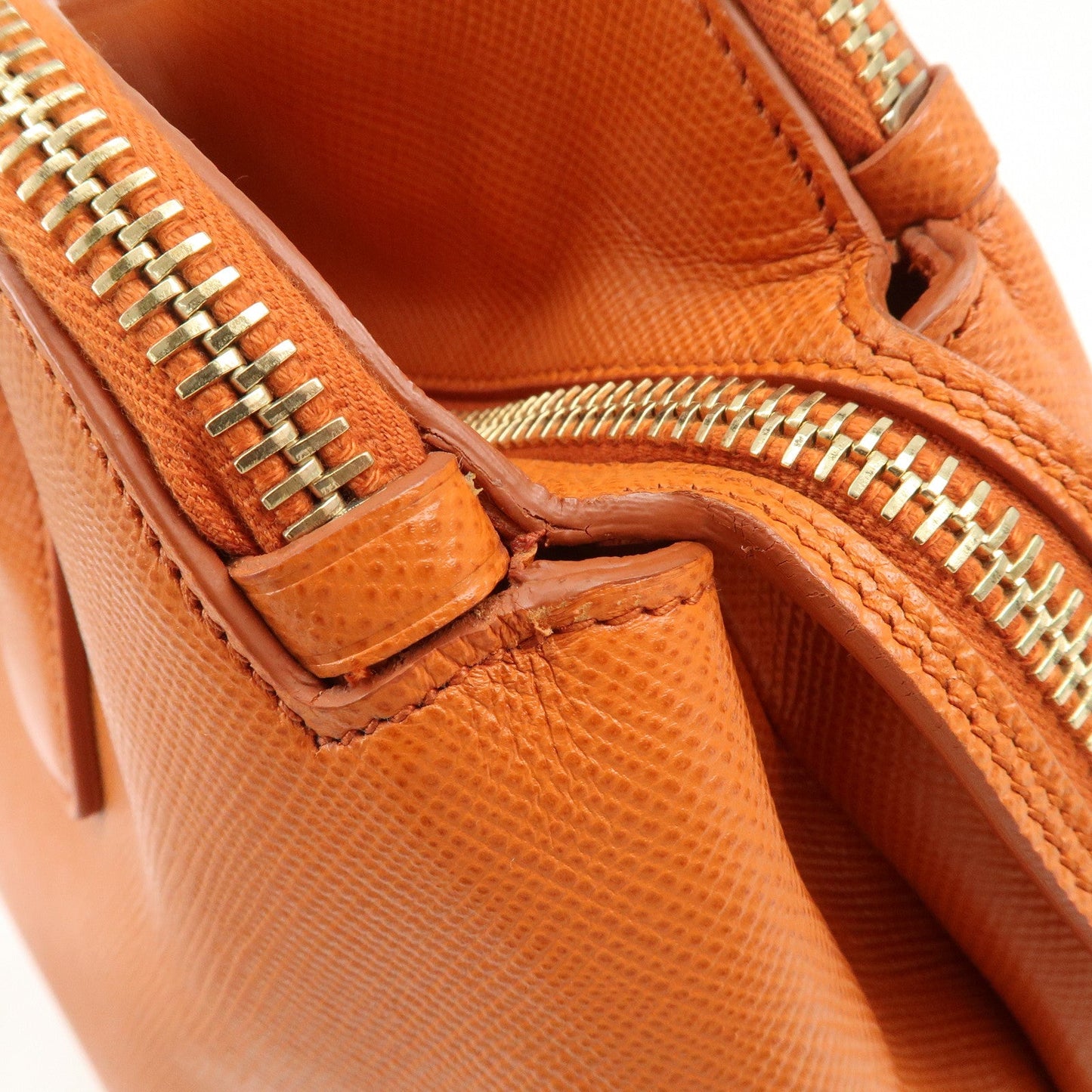 Prada Logo Saffiano Leather Hand Bag Orange BN2560【Pre-order】