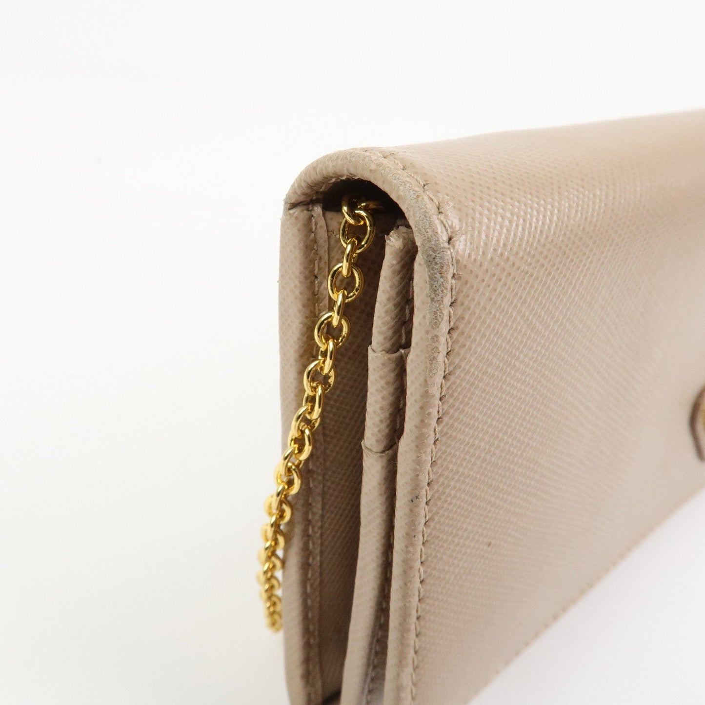Prada Triangle Logo Saffiano Leather Long Wallet Beige 1MH132【Pre-order】