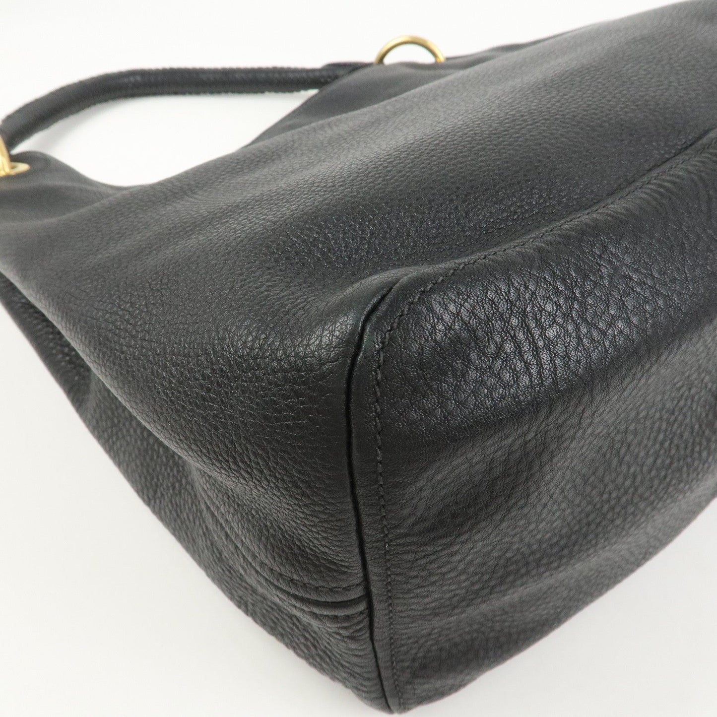 Prada Logo Leather Shoulder Bag Hand Bag Black【Pre-order】