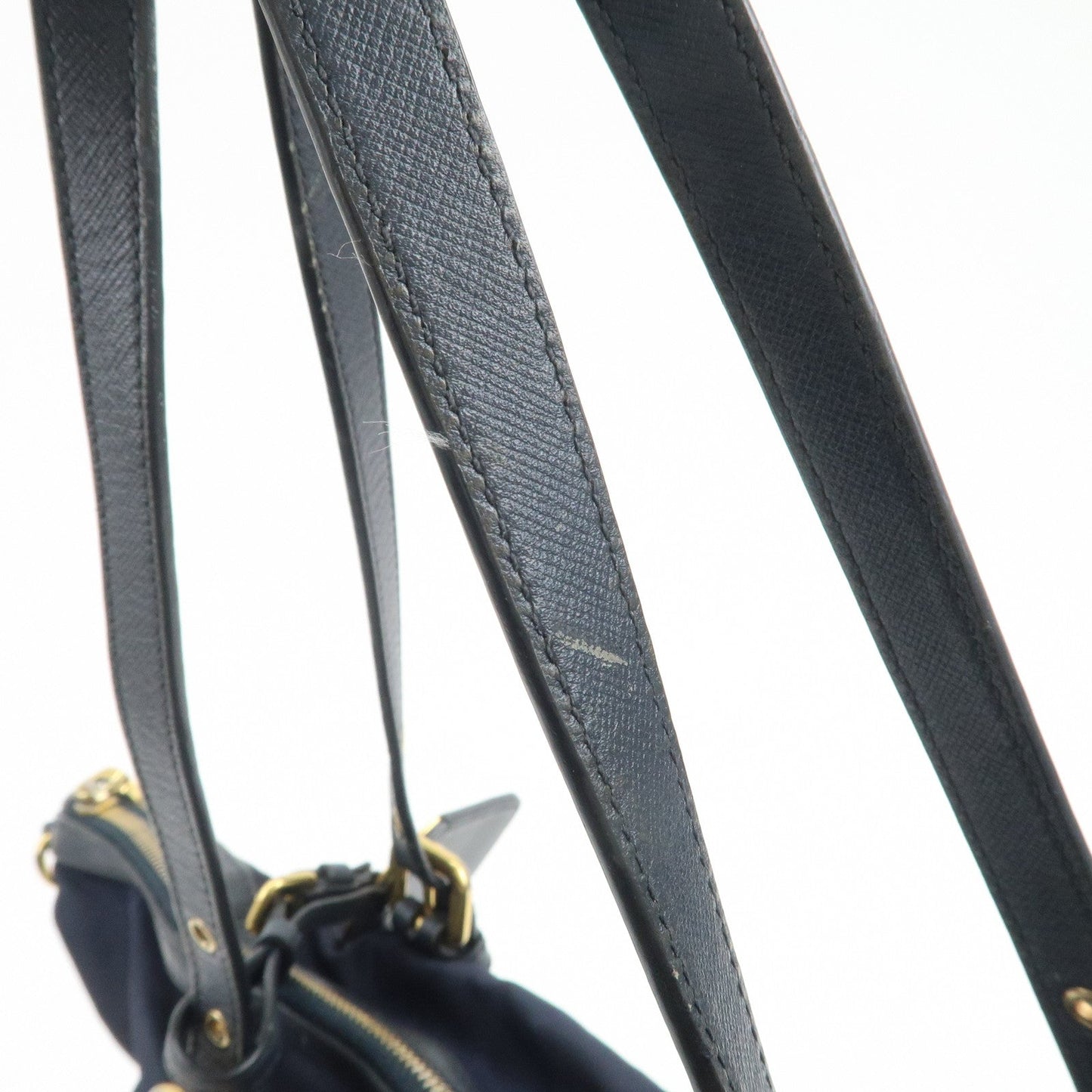 Prada Nylon Saffiano Leather Shoulder Bag Tote Bag Navy【Pre-order】