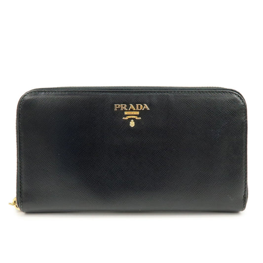 Prada Saffiano Leather Round Zippy Long Wallet Black 1M0506【Pre-order】
