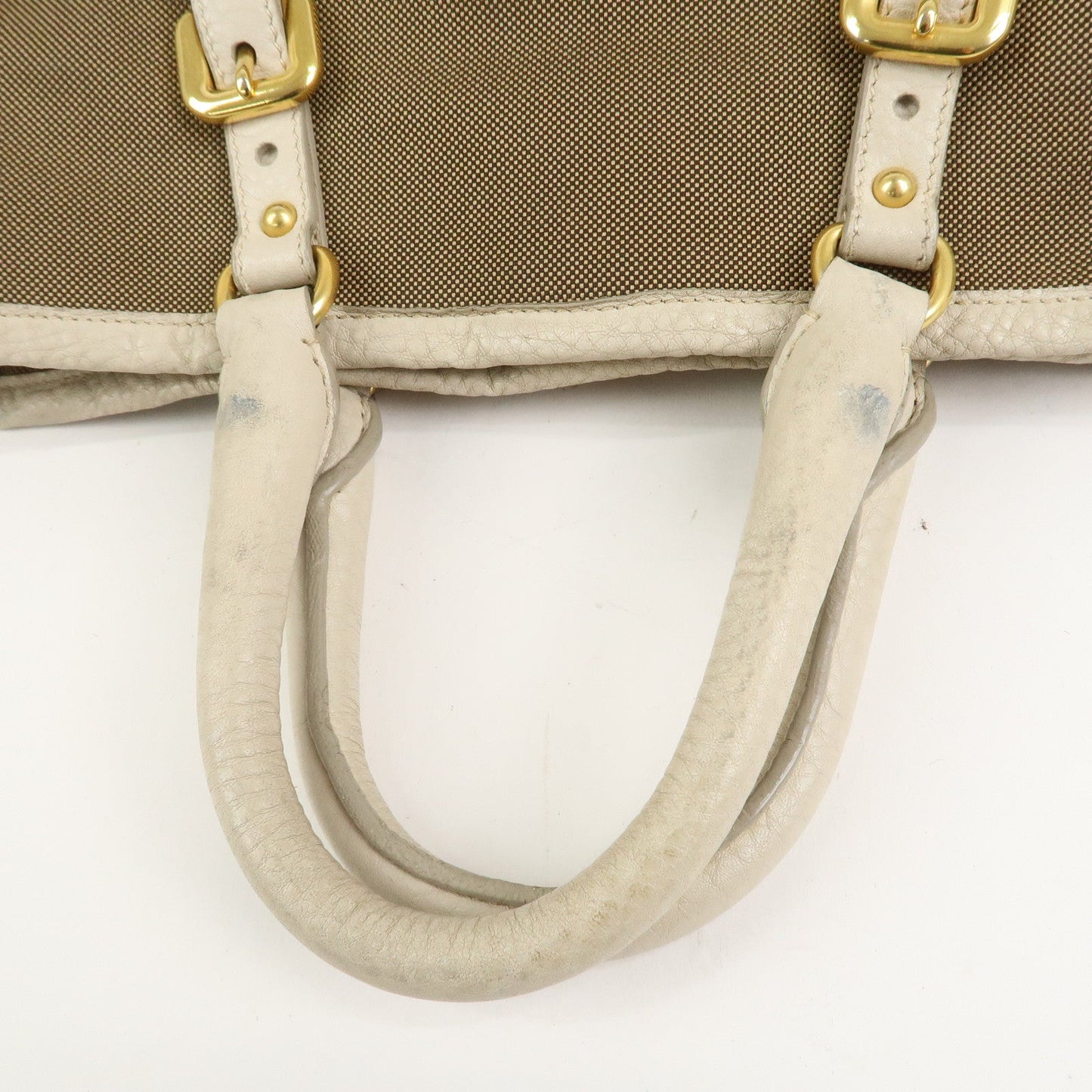 Prada Logo Jacguard Leather 2Way Tote Bag Brown Ivory BN1841【Pre-order】