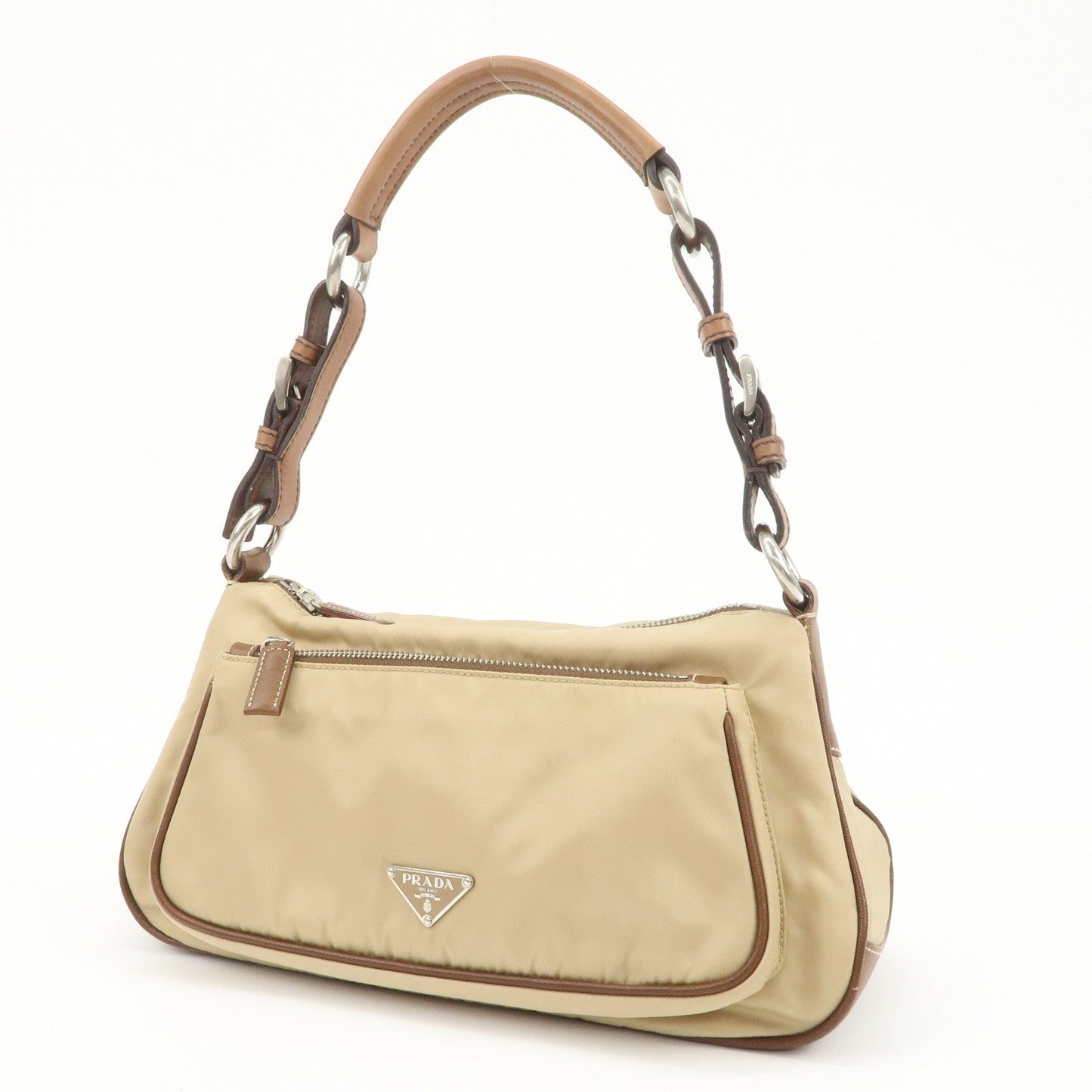 Prada Triangle Logo Nylon Saffiano Leather Shoulder Bag Hand Bag【Pre-order】