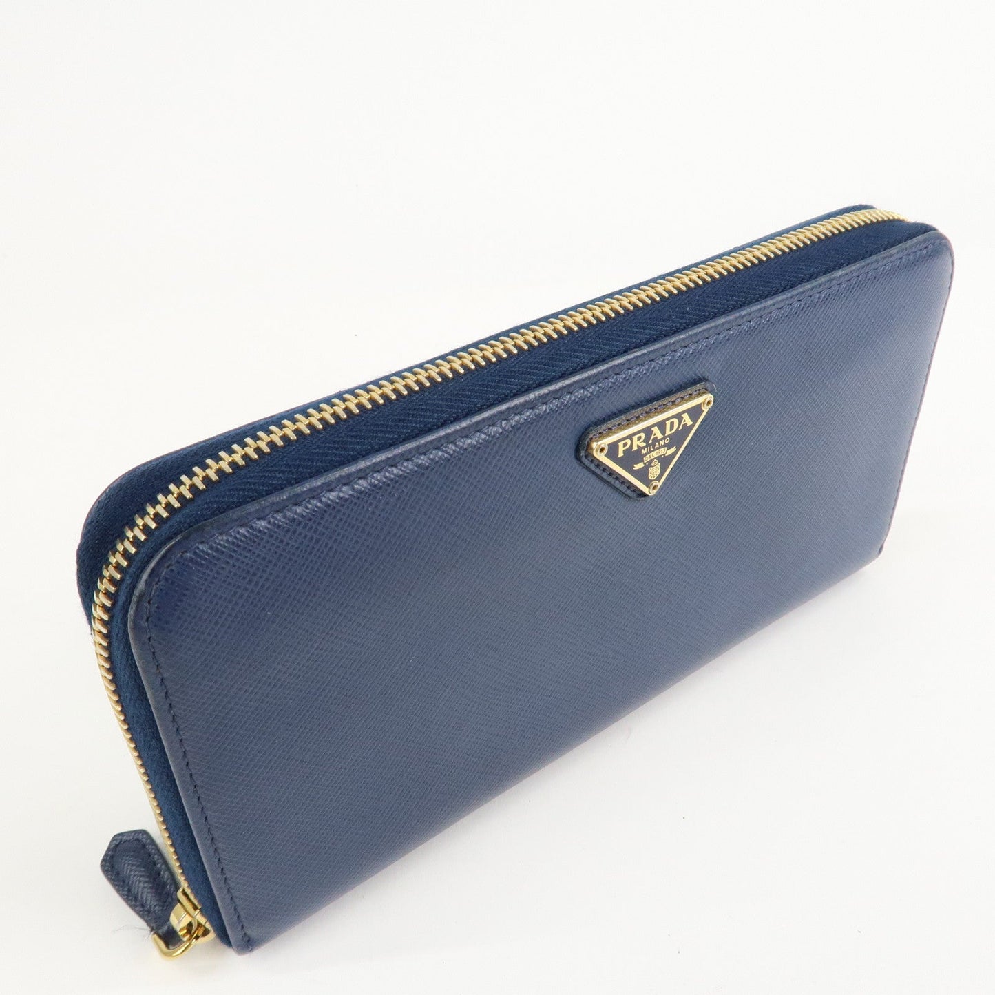 Prada Triangle Logo Saffiano Leather Zippy Long Wallet Navy 1ML506【Pre-order】