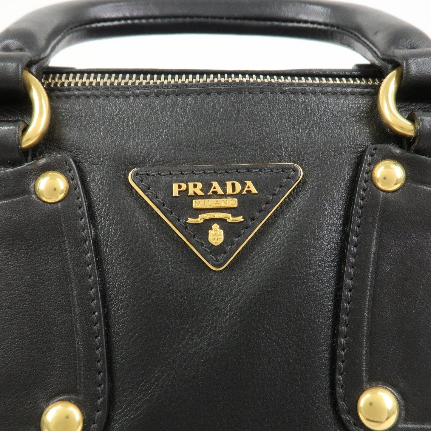 Prada Triangle Logo Leather 2 Way Bag Hand Bag Shoulder Bag BL0685【Pre-order】