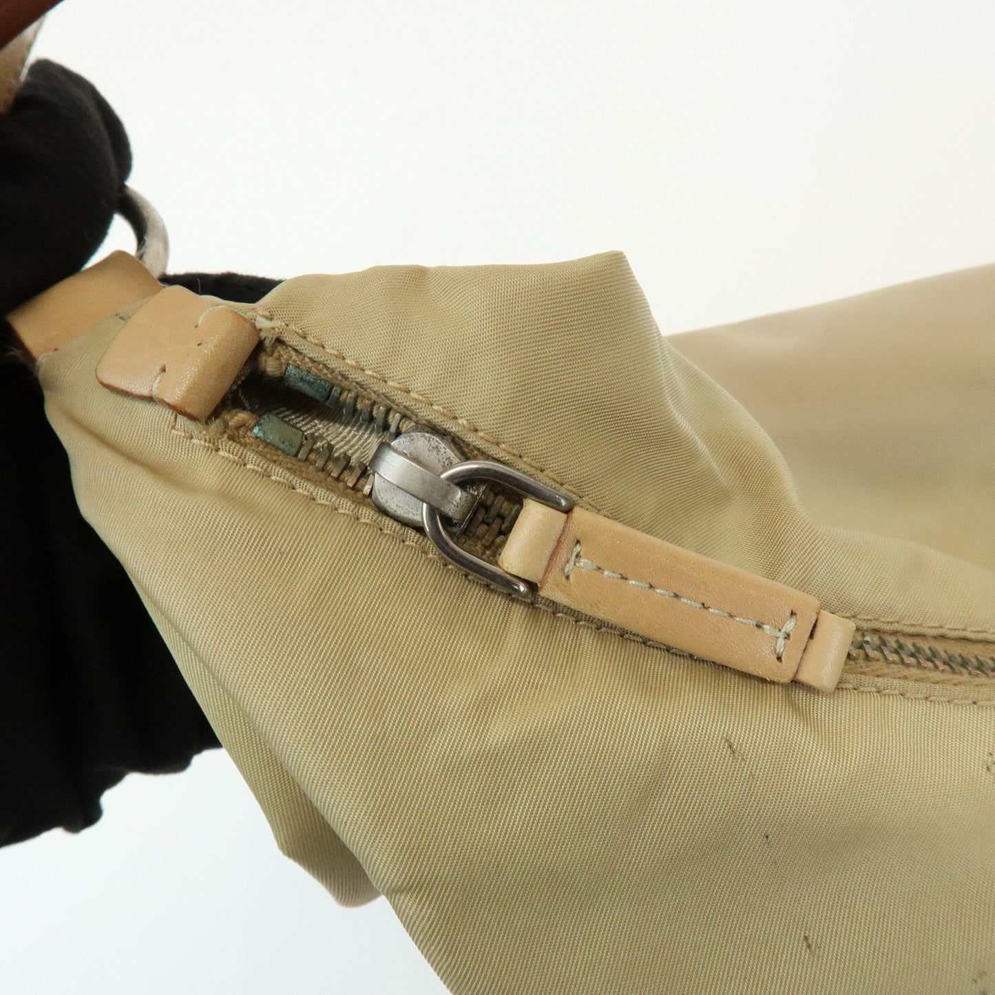 Prada Logo Nylon Leather Shoulder Bag Hand Bag Beige BR3315【Pre-order】