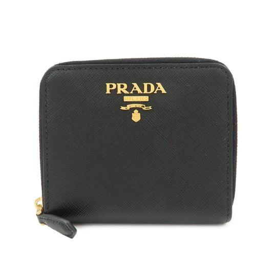 Prada Logo Saffiano Leather Round Zippy Wallet Black 1MM268【Pre-order】