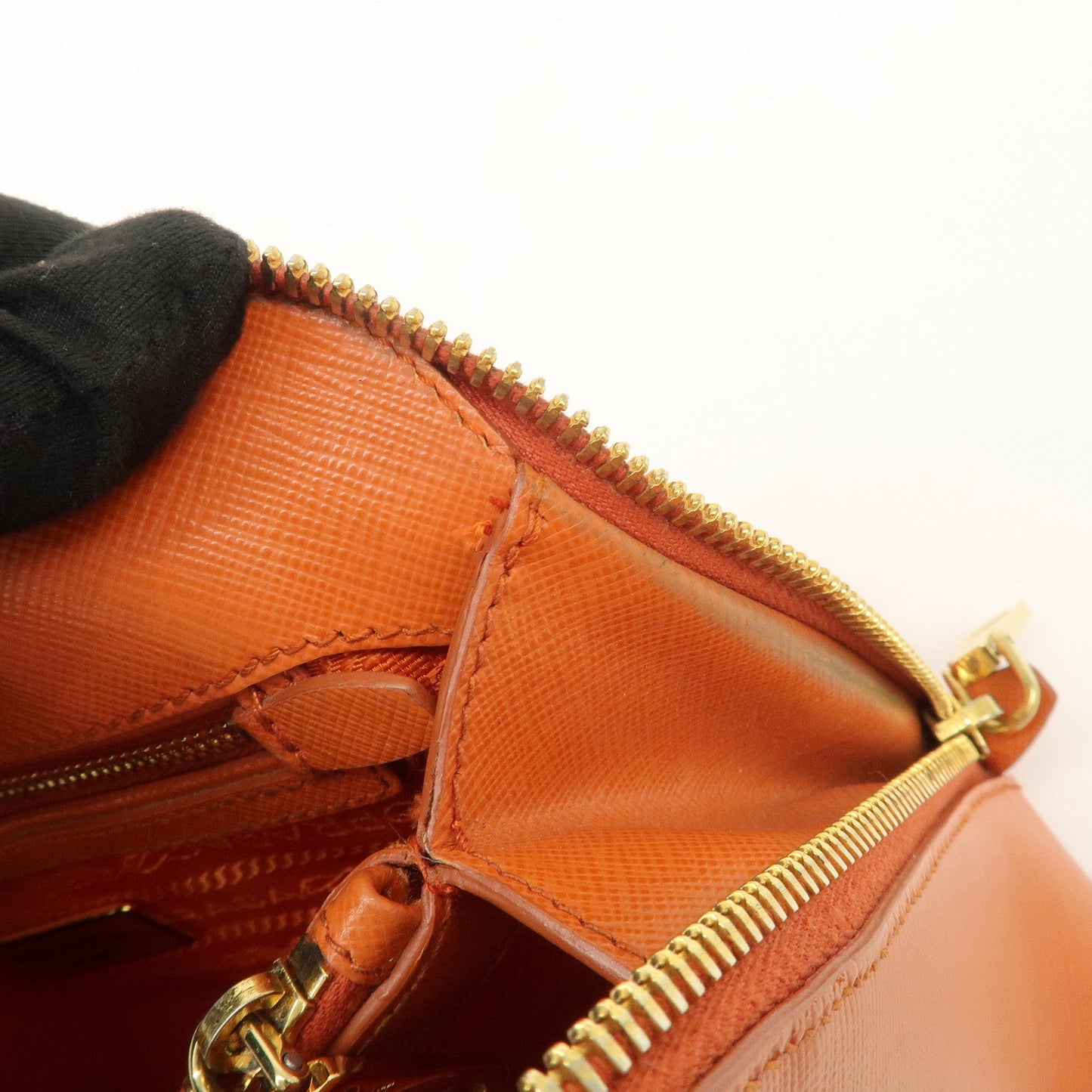 Prada Saffiano Leather Promenade Small 2Way Hand Bag Orange BL0838【Pre-order】
