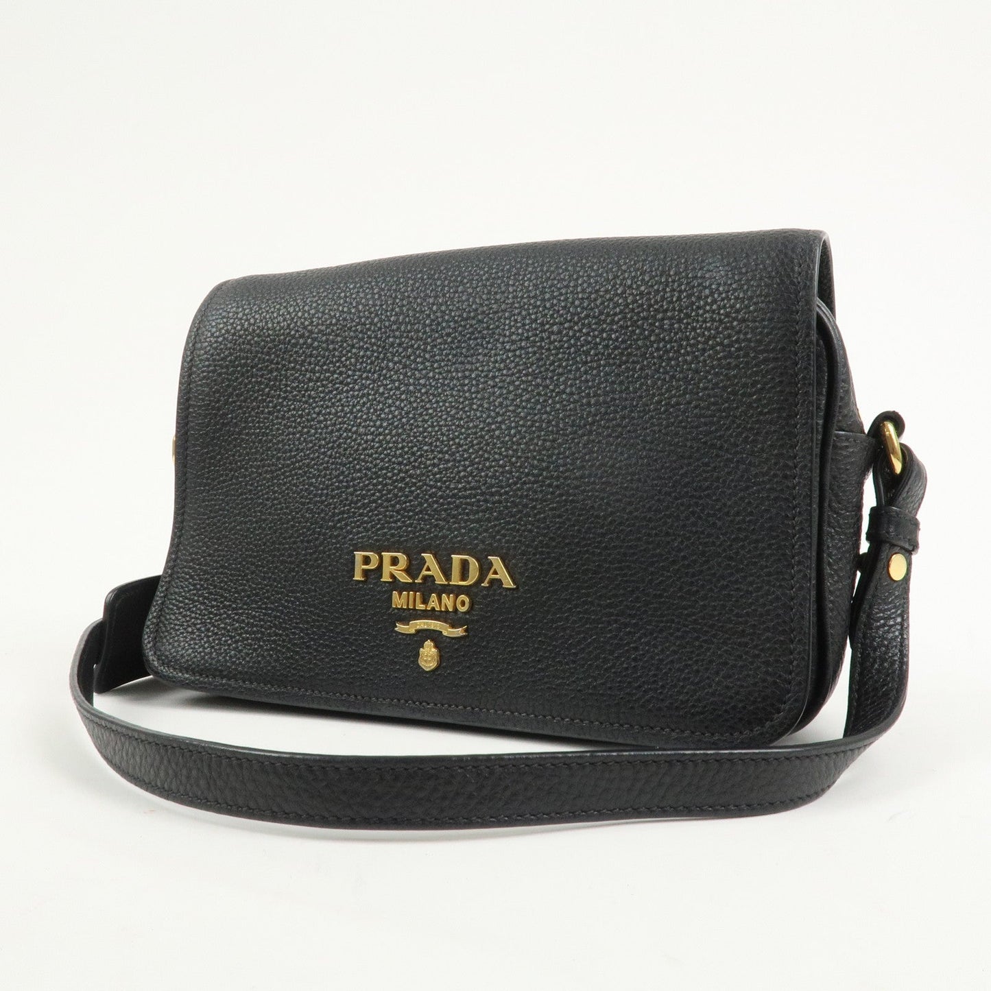 Pradq Logo Leather Shoulder Bag Black 1BD163【Pre-order】