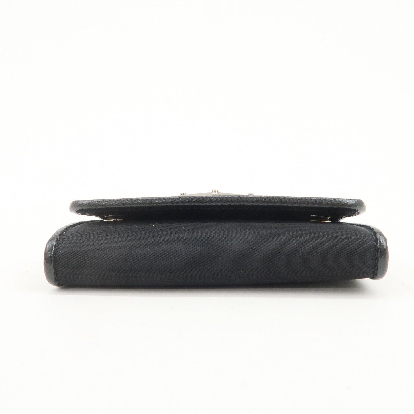 Prada Triangle Logo 6 Rings Key Case Key Holder Black 1PG222【Pre-order】