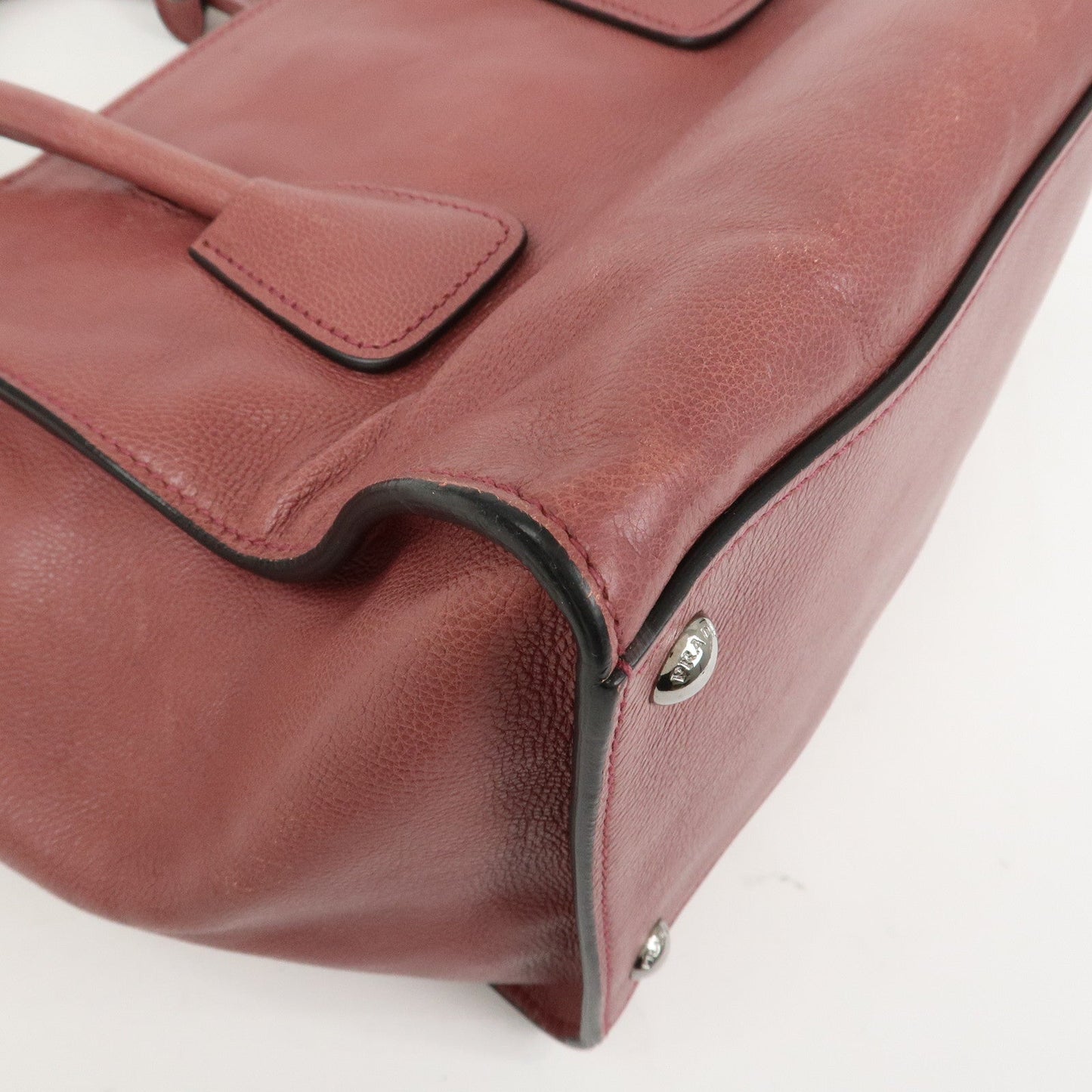 Prada Triangle Logo Leather 2Way Bag Tote Bag Hand Bag Pink B2625M【Pre-order】