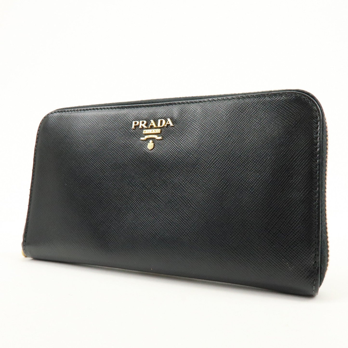 Prada Saffiano Leather Round Zippy Long Wallet Black 1M0506【Pre-order】