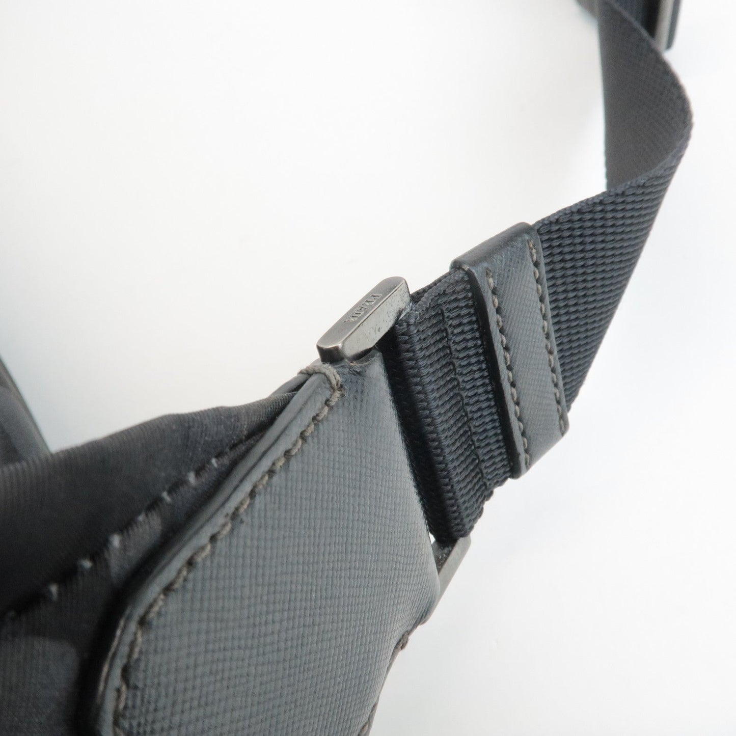 Prada Triangle Logo Nylon Camouflage Shoulder Bag Black Gray Navy Used【Pre-order】