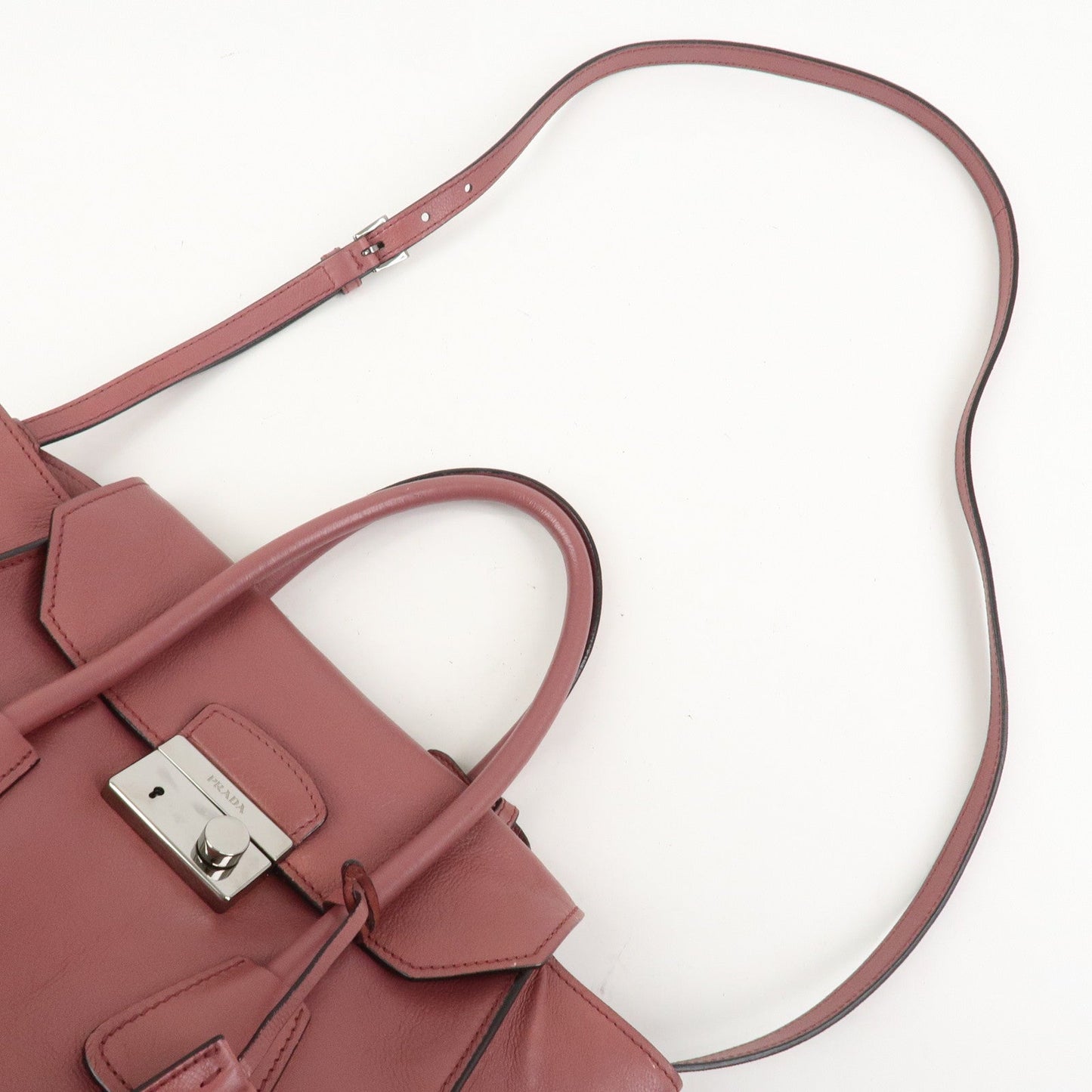 Prada Logo Leather 2Way Bag Hand Bag Shoulder Bag Pink BN2665【Pre-order】
