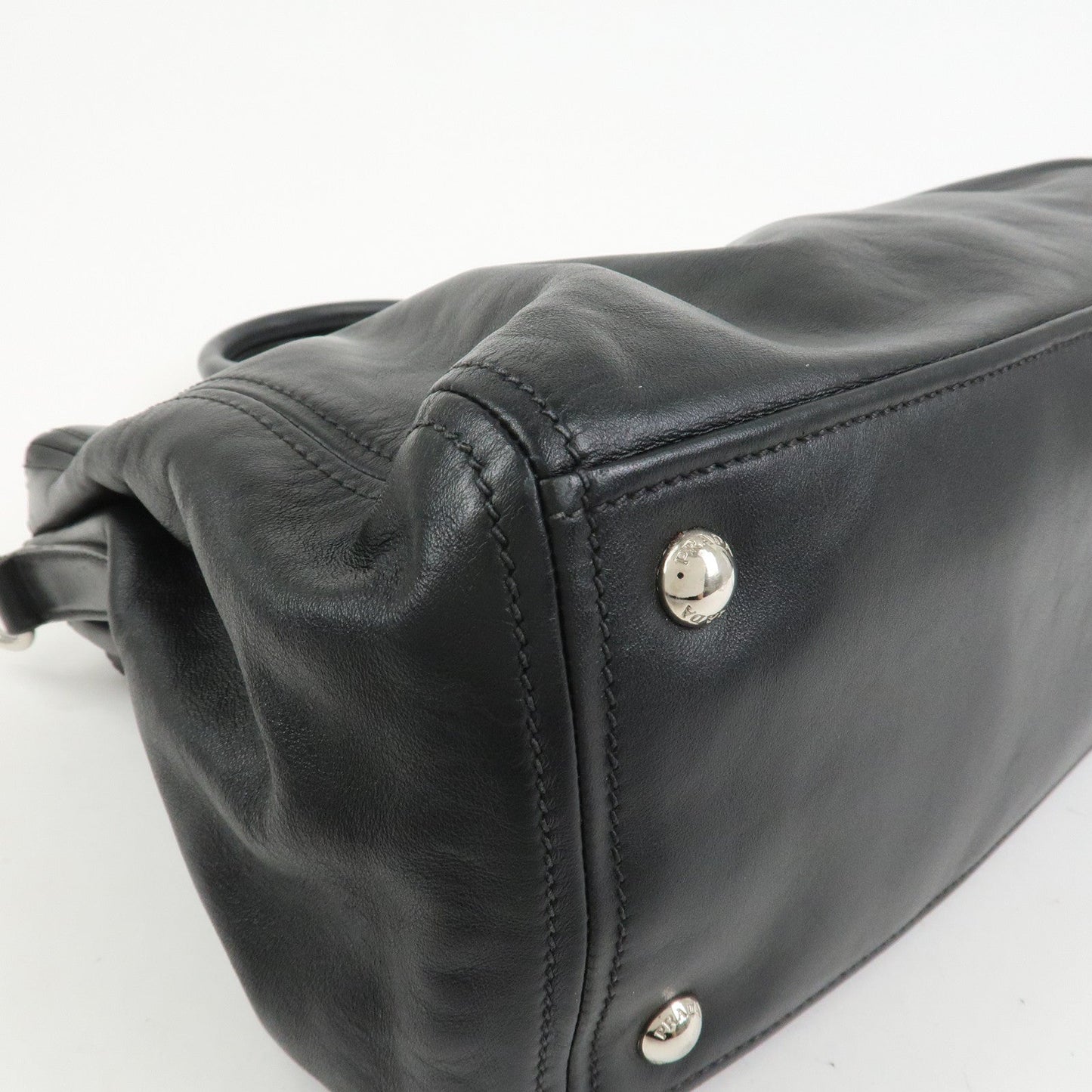 Prada Logo Leather 2WAY Bag Hand Bag Shoulder Bag Black BN2866【Pre-order】