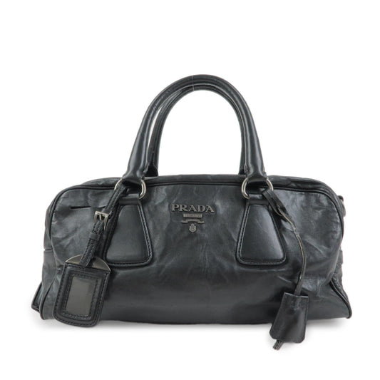 Prada Leather Boston Bag Hand Bag Black BL0758【Pre-order】