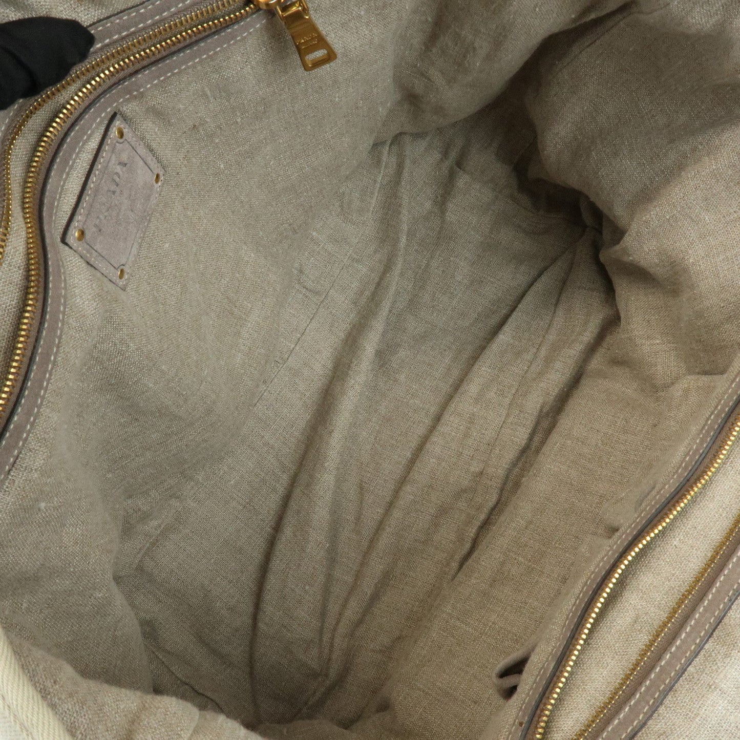 Prada Triangle Logo Denim Tote Bag Shoulder Bag Light Beige BN2091【Pre-order】