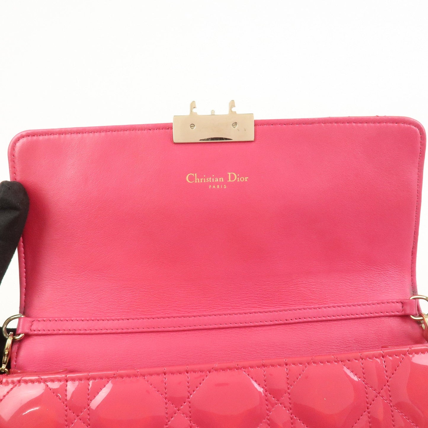 Christian Dior Cannage New Lock Patent Leather Chain Shoulder Bag【Pre-order】