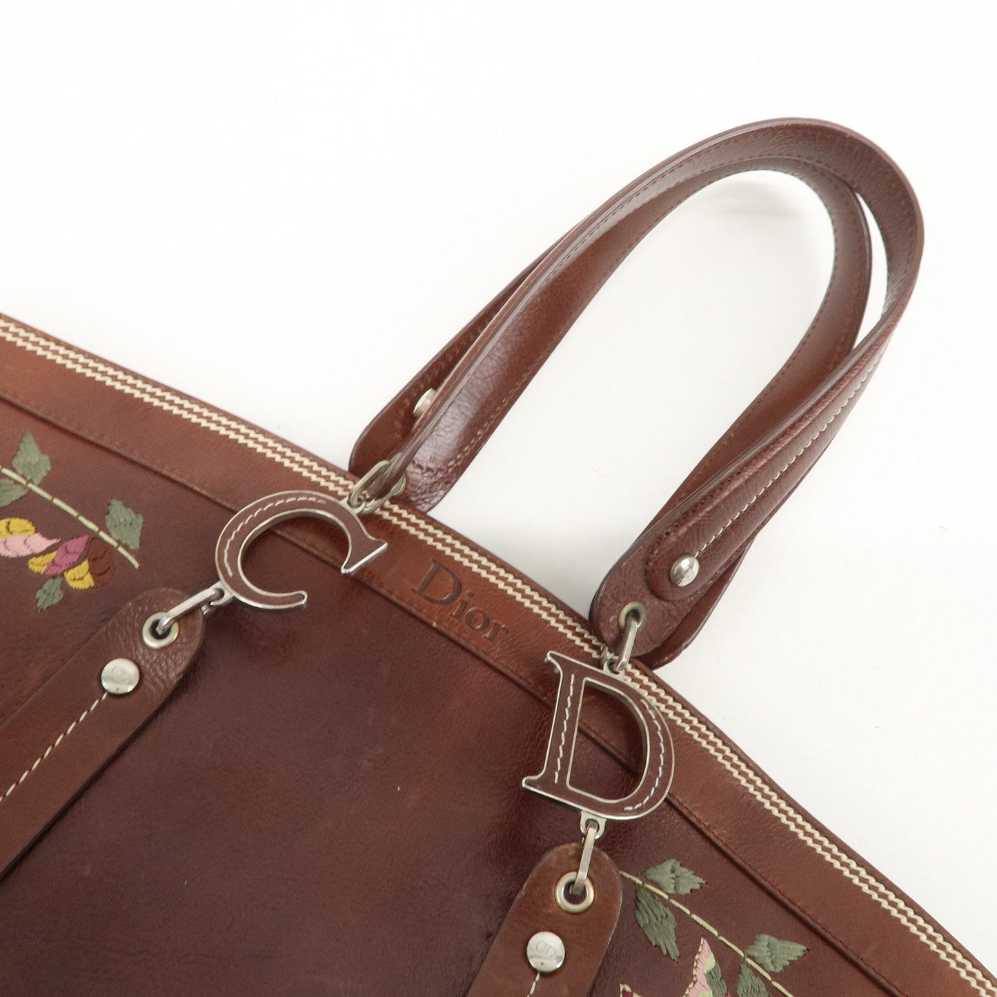 Christian Dior Leather Flower Embroidery Tote Shoulder Bag【Pre-order】