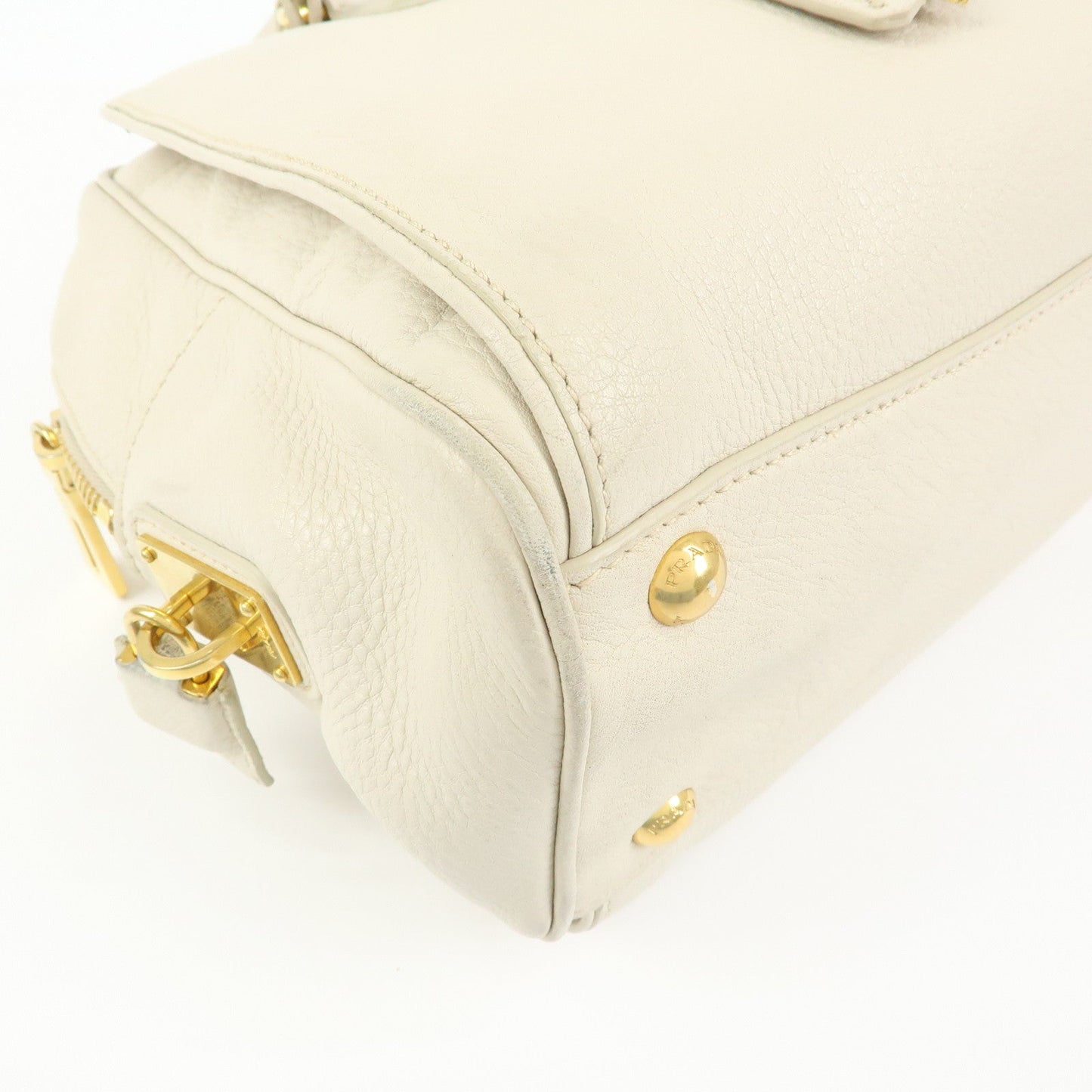 Prada Vitello Daino Leather Hand Bag Ivory BL0804【Pre-order】