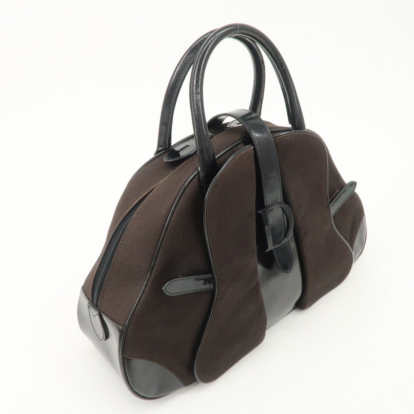 Christian Dior Double Saddle Canvas Patent Leather Hand Bag【Pre-order】