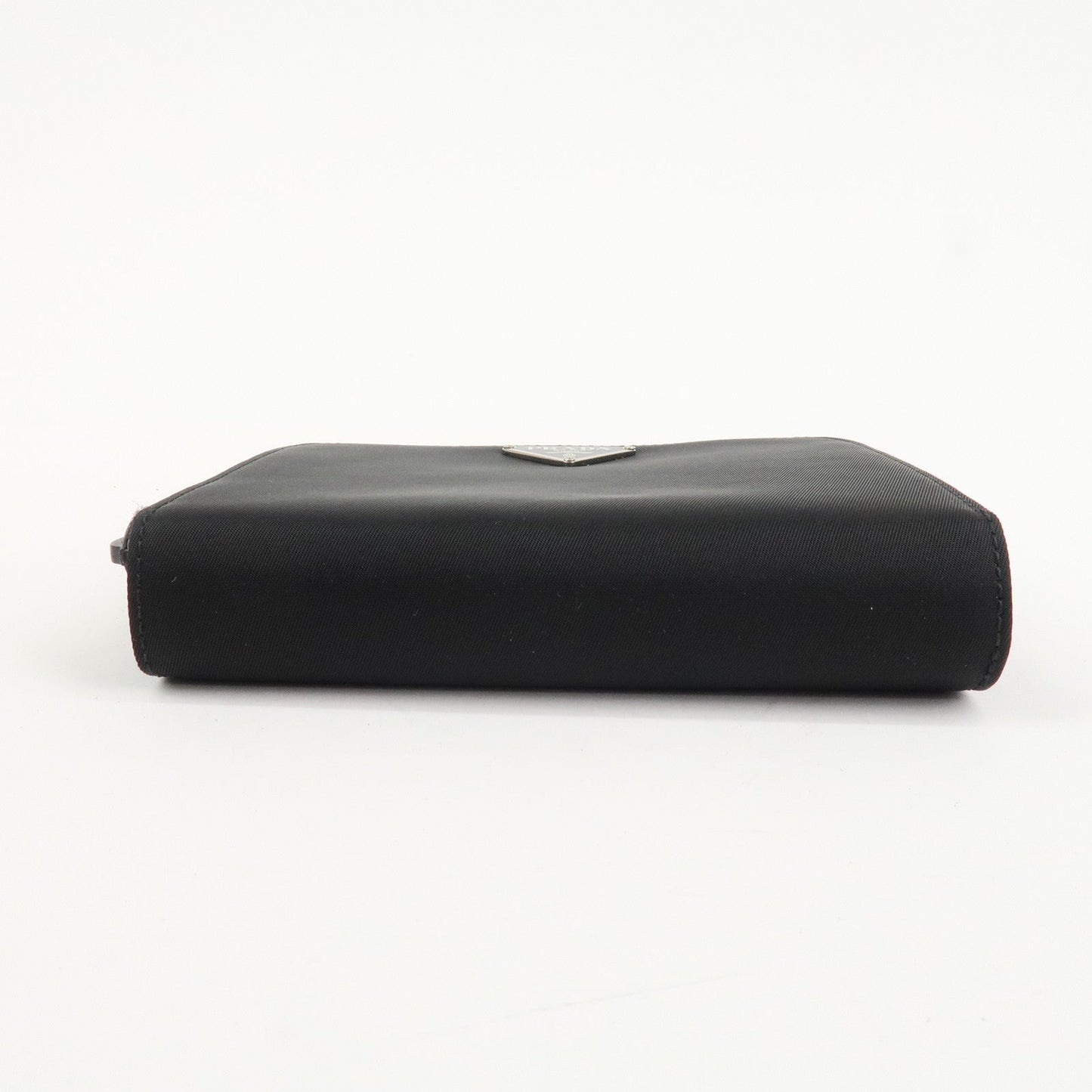 Prada Nylon Saffiano Leather Bi-fold Round zippy Wallet Black Used【Pre-order】