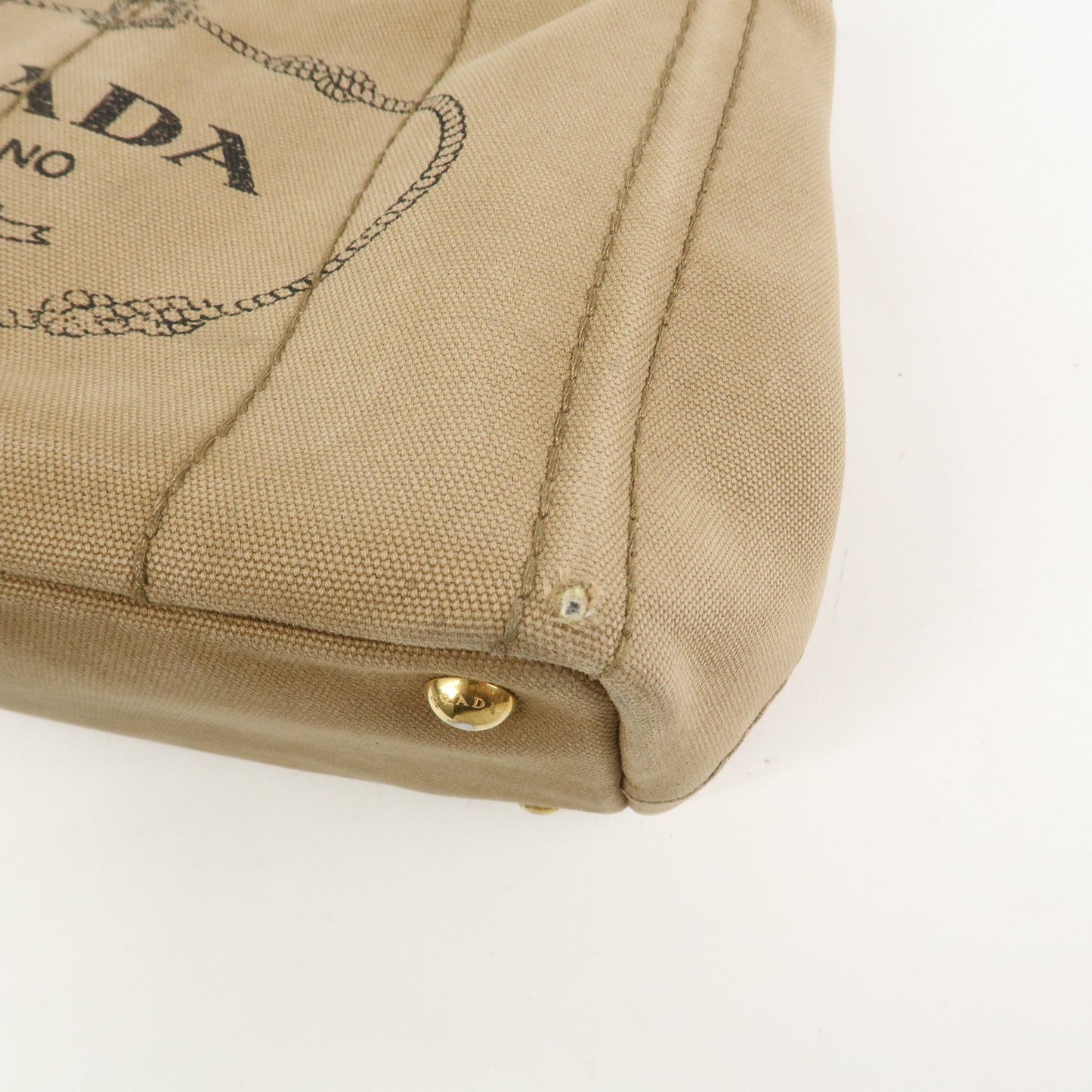 Prada Logo Canapa Mini Canvas 2Way Bag Hand Bag Beige 1BG439【Pre-order】