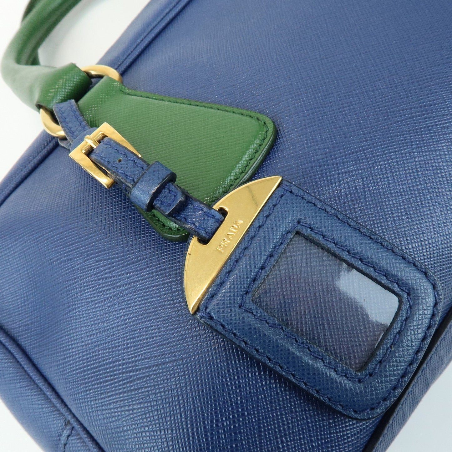 Prada Triangle Logo 2Way Bag Hand Bag Shoulder Bag Blue Green【Pre-order】