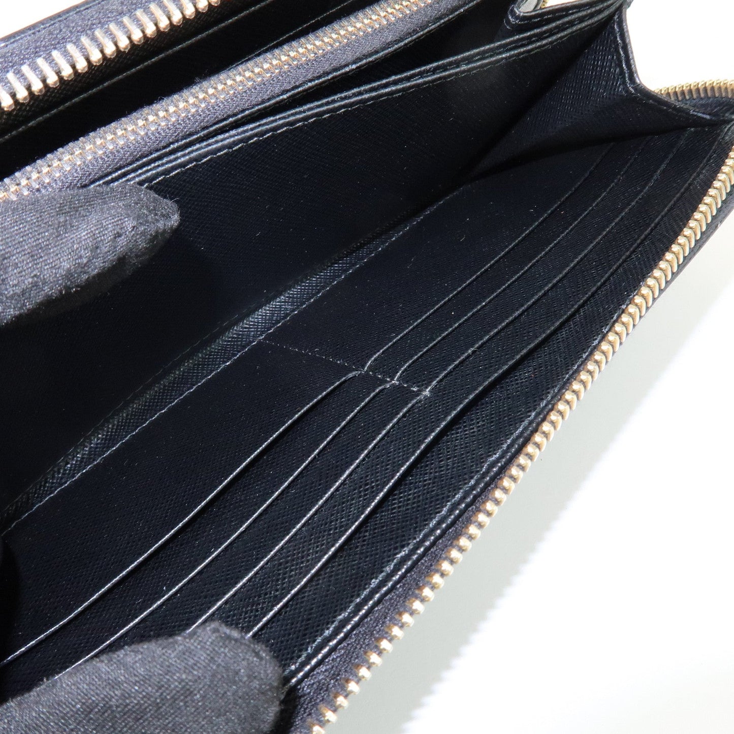 Prada Saffiano Leather Ribbon Round Zippy Wallet Black 1M0506【Pre-order】