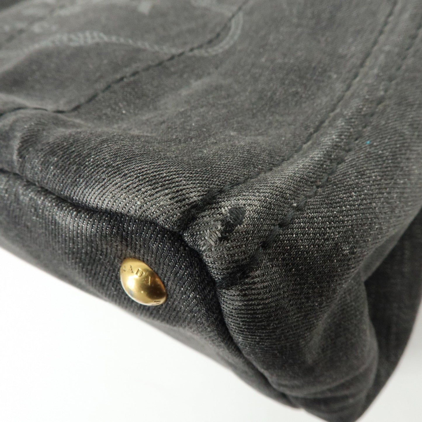 Prada Canapa Denim Tote Bag Hand Bag Black 1BG642【Pre-order】