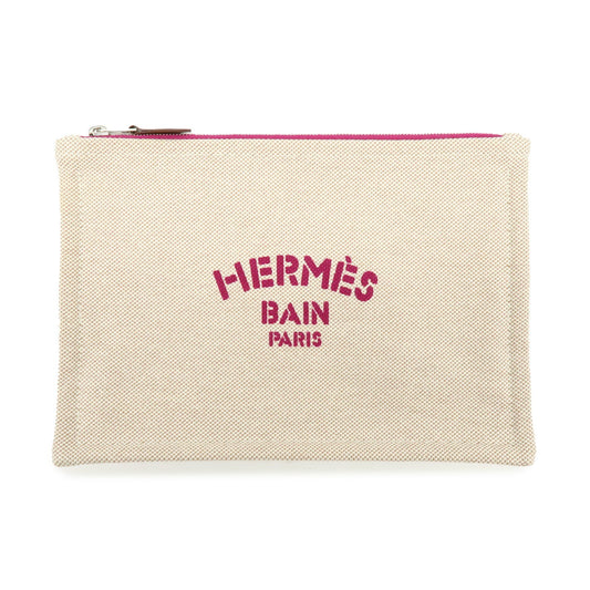 Hermes New Yachting PM Canvas Leather Flat Pouch【Pre-order】