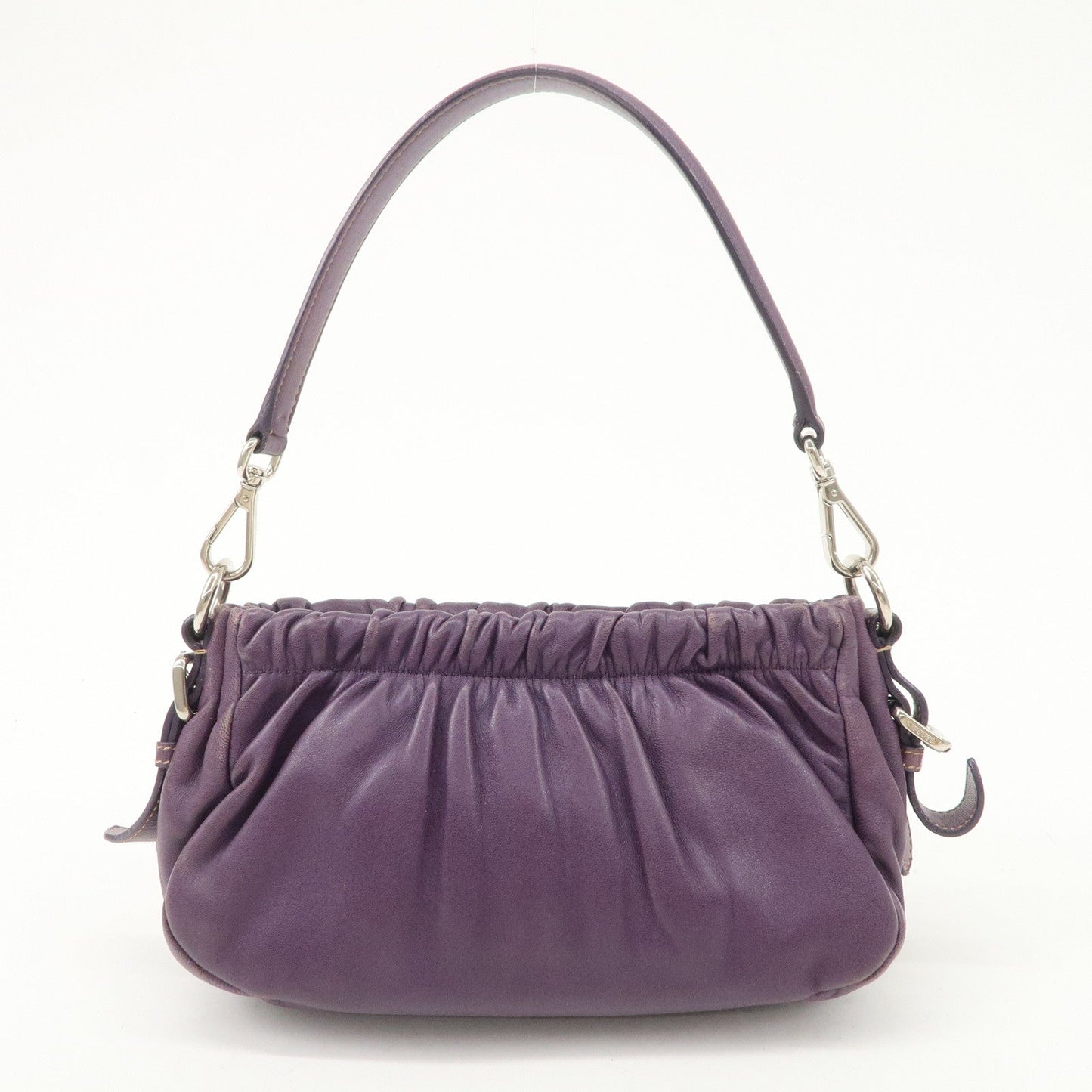 Prada Ribbon Leather Shoulder Bag Hand Bag Purple Used【Pre-order】