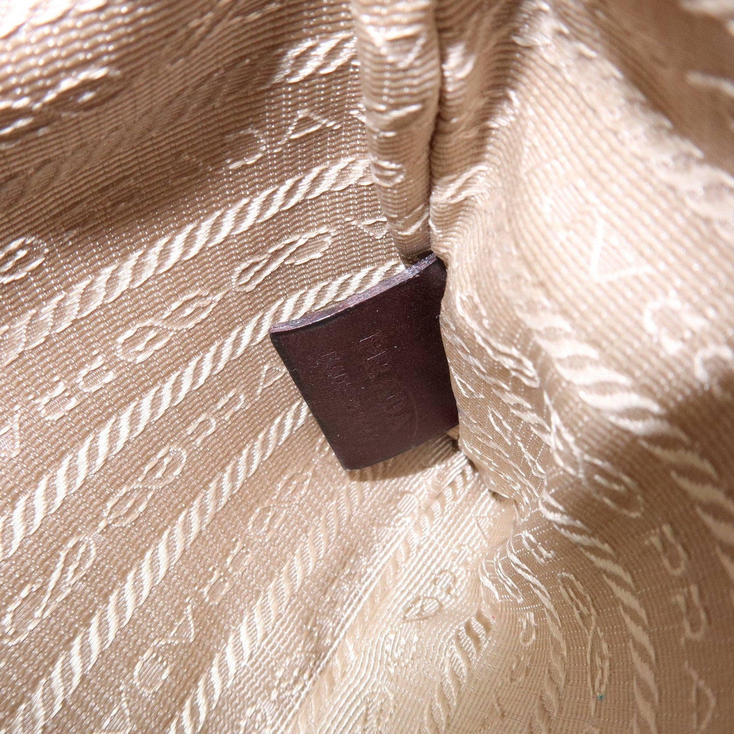 Prada Logo Jacquard Leather Pouch Cosmetic Case Beige Brown【Pre-order】